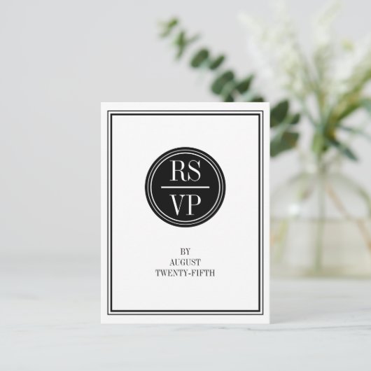 Eenvoudig en legant RSVP-Briefkaart Uitnodiging Briefkaart (Staand voorkant)