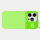 Eenvoudig en limoengroen gestreept monogram Case-Mate iPhone case (Achterkant (horizontaal))
