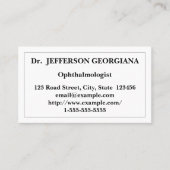 Eenvoudig en met een laag gewicht ophthalmoloog Vi Visitekaartje (Voorkant)