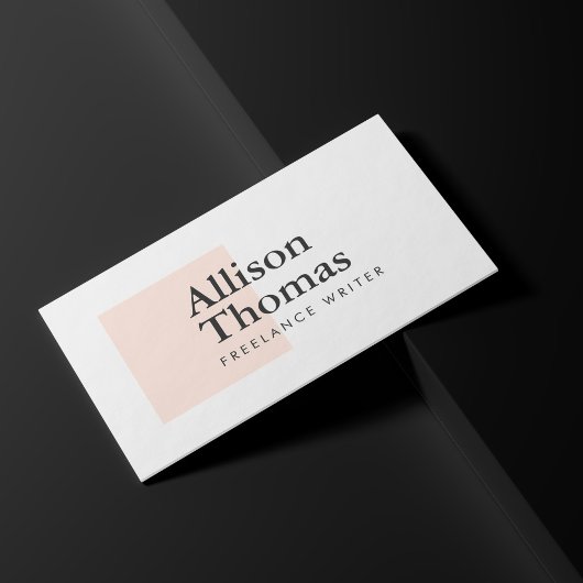 Eenvoudig en minimaal Blush/Peach Square Modern Visitekaartje