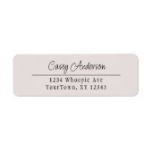 Eenvoudig en minimaal Casual, informeel crème rein Etiket (Voorkant)