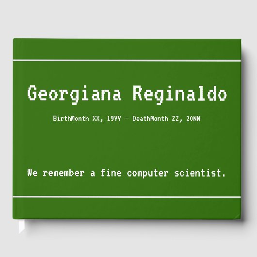 Eenvoudig en minimaal Comp Sci-condoleanceboek Gastenboek (Voorkant)