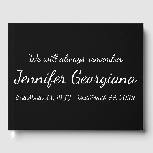 Eenvoudig en minimaal cursief handboek gastenboek (Voorkant)