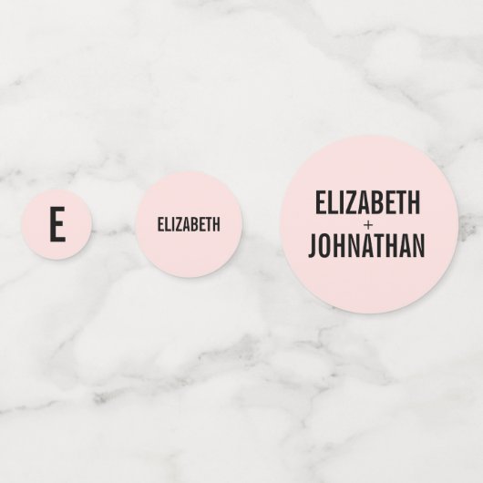 Eenvoudig en minimaal roze Typografie Weddenschap Confetti (Achterkanten)