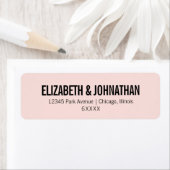 Eenvoudig en minimaal roze Typografie Weddenschap Etiket (Insitu)