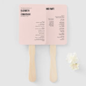 Eenvoudig en minimaal roze Typografie Wedding Prog Handwaaier (Voorkant en achterkant)