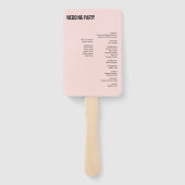 Eenvoudig en minimaal roze Typografie Wedding Prog Handwaaier (Achterkant)