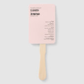 Eenvoudig en minimaal roze Typografie Wedding Prog Handwaaier (Voorkant)