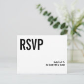 Eenvoudig en minimaal Typografie Wedding RSVP-Brie Uitnodiging Briefkaart (Staand voorkant)