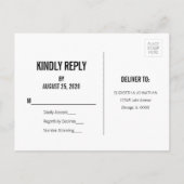 Eenvoudig en minimaal Typografie Wedding RSVP-Brie Uitnodiging Briefkaart (Achterkant)