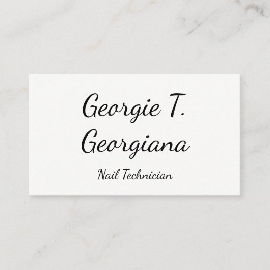 Eenvoudig en minimaal Visitekaartje van de Nail-te (Voorkant)