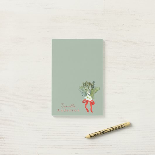 Eenvoudig en minimaal wintergroen post-it® notes (Op bureau)