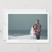 Eenvoudig en minimalistisch fotoscript bruiloft bedankkaart (Voorkant)