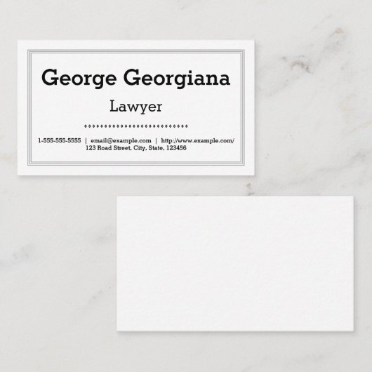 Eenvoudig en minimalistisch met drievoudige lijn g visitekaartje (Voorkant / Achterkant)