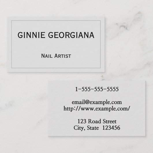 Eenvoudig en minimalistisch Nail Artist-Visitekaar Visitekaartje (Voorkant / Achterkant)