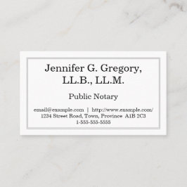 Eenvoudig en minimalistisch openbaar notarieel Vis Visitekaartje