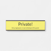 Eenvoudig en minimalistisch "privé!" Bordjee Deurbordje (Voorkant)
