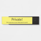 Eenvoudig en minimalistisch "privé!" Bordjee Deurbordje (Voorkant)