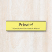 Eenvoudig en minimalistisch "privé!" Bordjee Deurbordje (Voorkant)