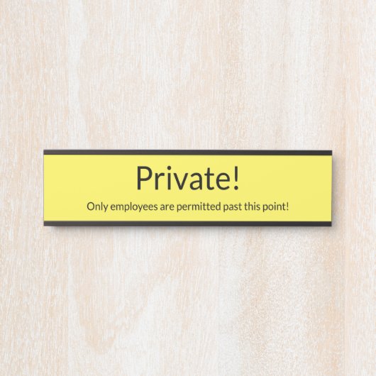 Eenvoudig en minimalistisch "privé!" Bordjee Deurbordje (Voorkant)