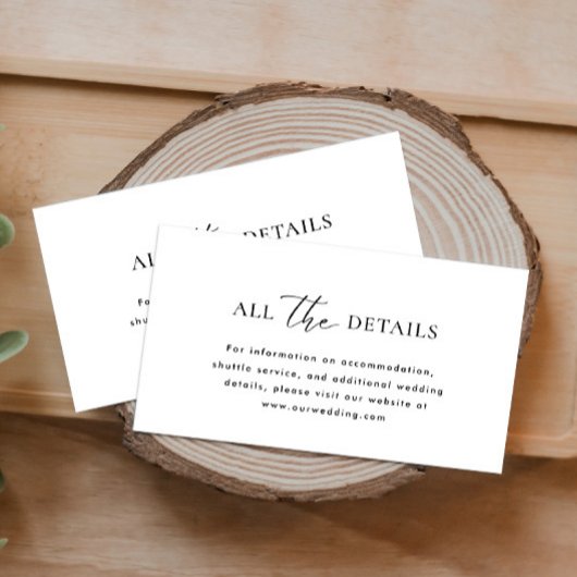 Eenvoudig en minimalistisch | Trouwgegevens Informatiekaartje
