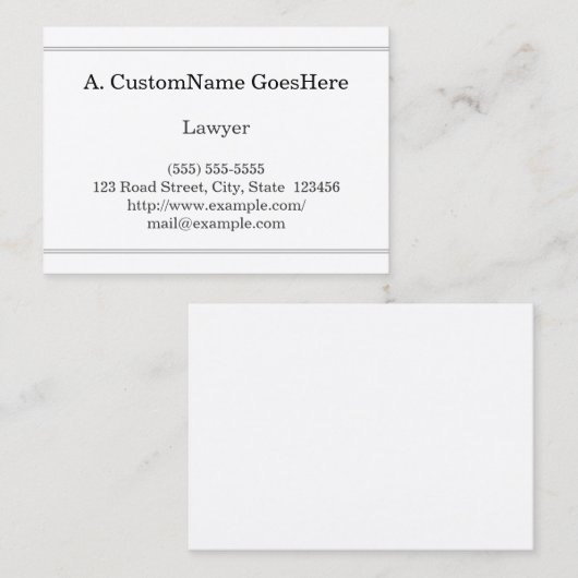 Eenvoudig en minimalistisch Visitekaartje van advo (Voorkant / Achterkant)