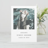 Eenvoudig en modern afstuderen kaart (Staand voorkant)