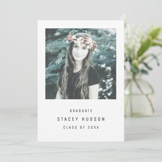 Eenvoudig en modern afstuderen kaart (Staand voorkant)