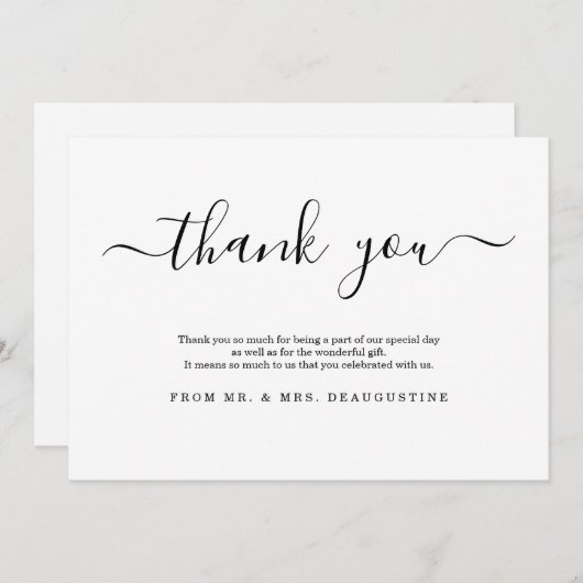 Eenvoudig en modern bedankkaart (Voorkant / Achterkant)