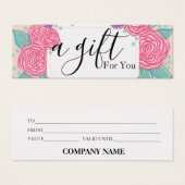 Eenvoudig en modern bedrijfscadeaubon mini visitekaartjes (Voorkant /achterkant)