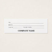 Eenvoudig en modern bedrijfscadeaubon mini visitekaartjes (Achterkant)