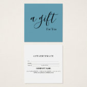 Eenvoudig en modern bedrijfscadeaubon vierkante visitekaartjes (Voorkant /achterkant)