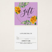 Eenvoudig en modern bedrijfscadeaubon vierkante visitekaartjes (Voorkant /achterkant)