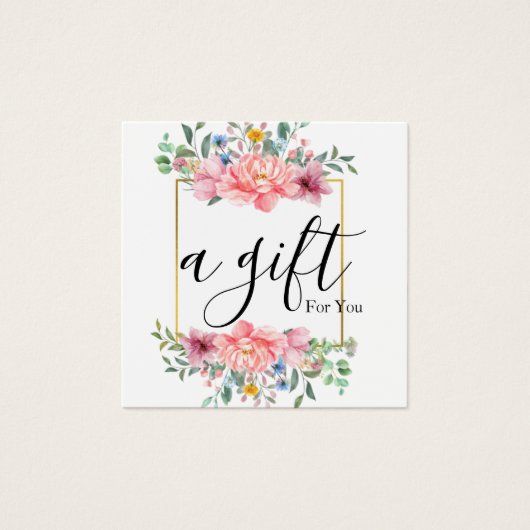 Eenvoudig en modern bedrijfscadeaubon vierkante visitekaartjes (Voorkant)