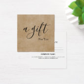 Eenvoudig en modern bedrijfscadeaubon vierkante visitekaartjes (Bureau)