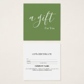 Eenvoudig en modern bedrijfscadeaubon vierkante visitekaartjes (Voorkant /achterkant)