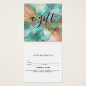 Eenvoudig en modern bedrijfscadeaubon vierkante visitekaartjes (Voorkant /achterkant)