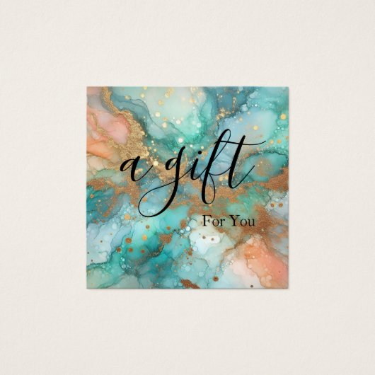 Eenvoudig en modern bedrijfscadeaubon vierkante visitekaartjes (Voorkant)