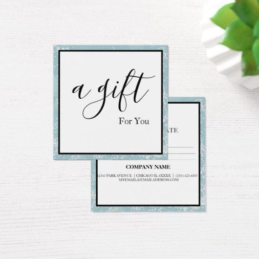 Eenvoudig en modern bedrijfscadeaubon vierkante visitekaartjes (Bureau)