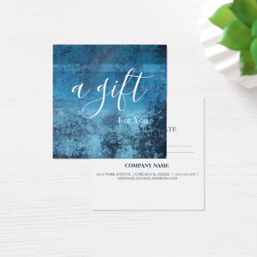 Eenvoudig en modern bedrijfscadeaubon vierkante visitekaartjes (Bureau)