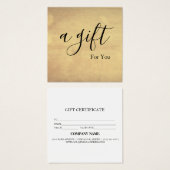 Eenvoudig en modern bedrijfscadeaubon vierkante visitekaartjes (Voorkant /achterkant)