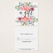 Eenvoudig en modern bedrijfscadeaubon vierkante visitekaartjes (Voorkant /achterkant)