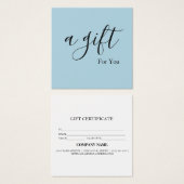 Eenvoudig en modern bedrijfscadeaubon vierkante visitekaartjes (Voorkant /achterkant)