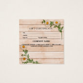 Eenvoudig en modern bedrijfscadeaubon vierkante visitekaartjes (Achterkant)