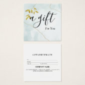 Eenvoudig en modern bedrijfscadeaubon vierkante visitekaartjes (Voorkant /achterkant)