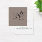 Eenvoudig en modern bedrijfscadeaubon vierkante visitekaartjes (Bureau)