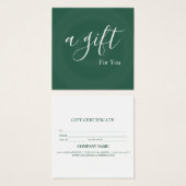 Eenvoudig en modern bedrijfscadeaubon vierkante visitekaartjes (Voorkant /achterkant)