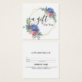 Eenvoudig en modern bedrijfscadeaubon vierkante visitekaartjes (Voorkant /achterkant)