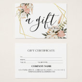 Eenvoudig en modern bedrijfscadeaubon visitekaartje (Voorkant /achterkant)