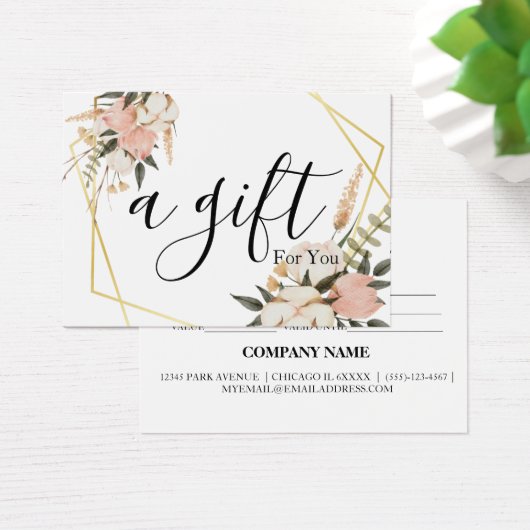 Eenvoudig en modern bedrijfscadeaubon visitekaartje (Bureau)